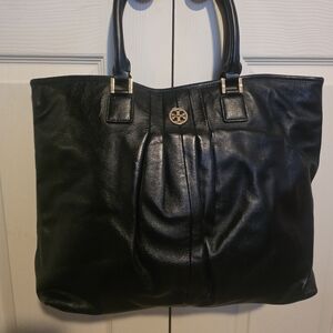 TORY BURCH black Leather tote bag